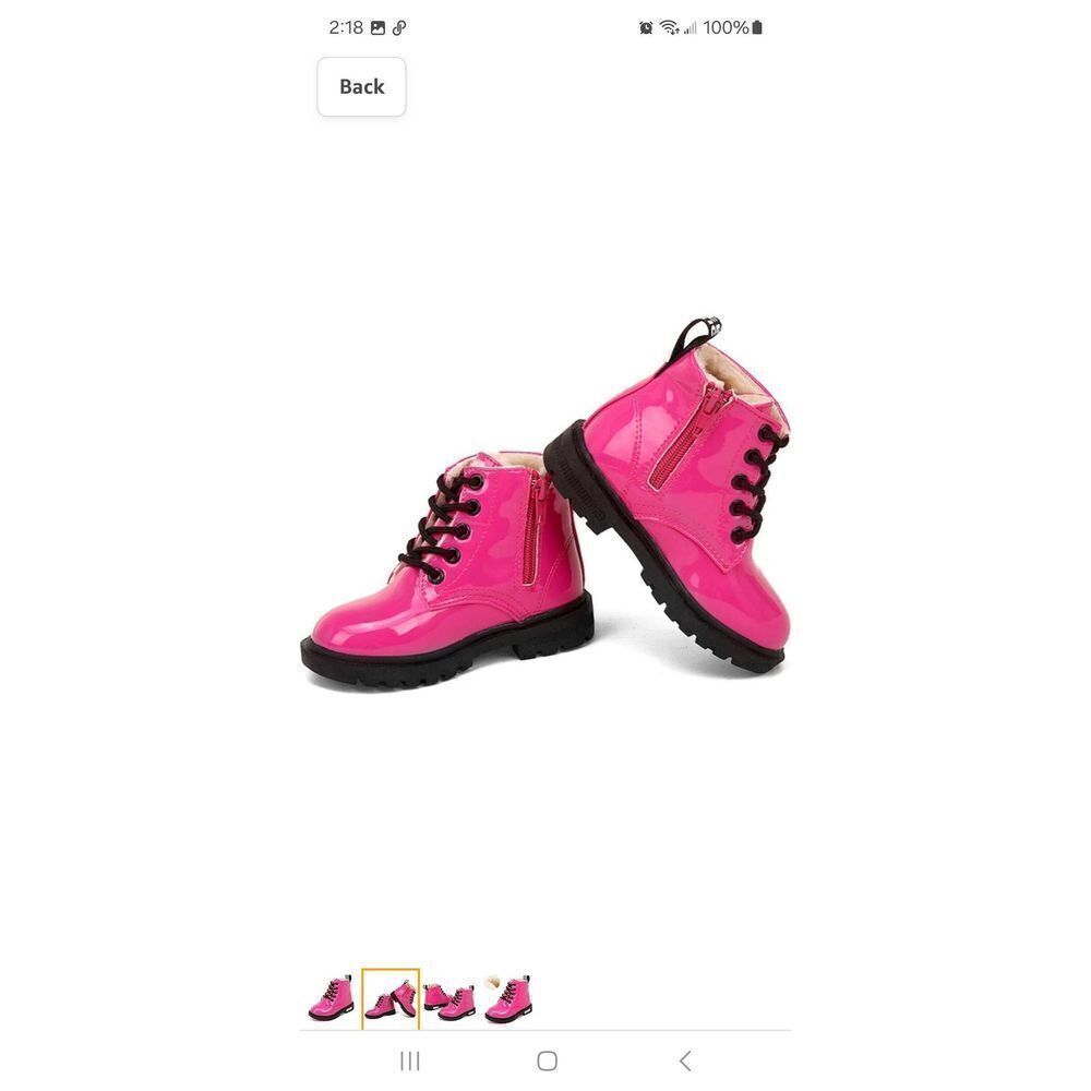 New Toddler 5.5 Daclay Pink Lace Up Side Zip Candy Color Waterproof Ankle Boots